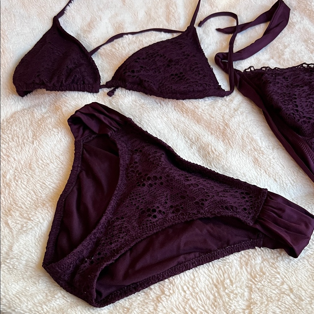 Purple Lace Bikini Swim Set